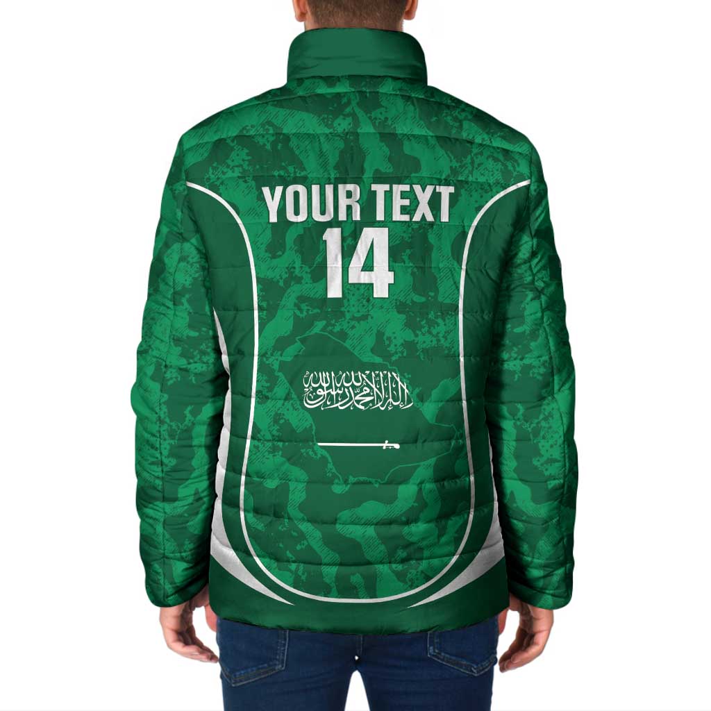 Custom Saudi Arabia Football Padded Jacket 2026 Come On Arabian Falcons - Wonder Print Shop
