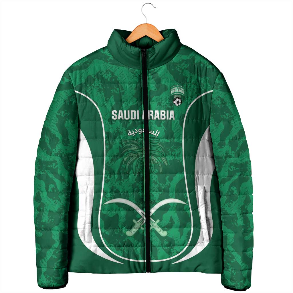 Custom Saudi Arabia Football Padded Jacket 2026 Come On Arabian Falcons - Wonder Print Shop