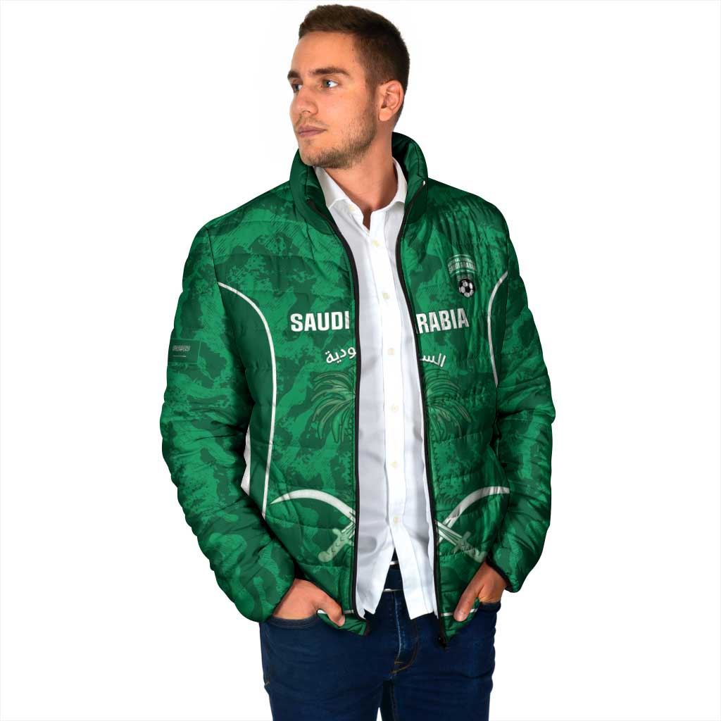Custom Saudi Arabia Football Padded Jacket 2026 Come On Arabian Falcons - Wonder Print Shop