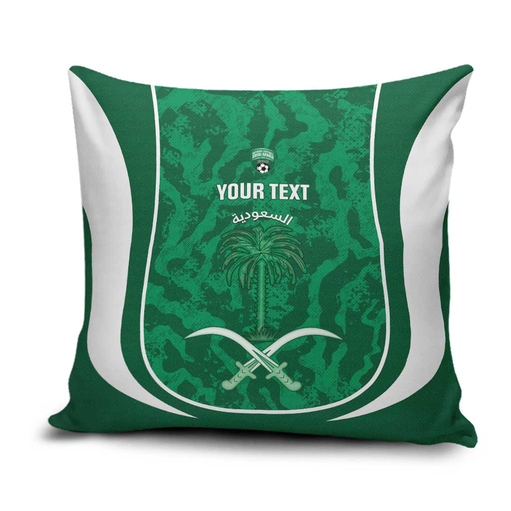 Custom Saudi Arabia Football Pillow Cover 2026 Come On Arabian Falcons - Wonder Print Shop