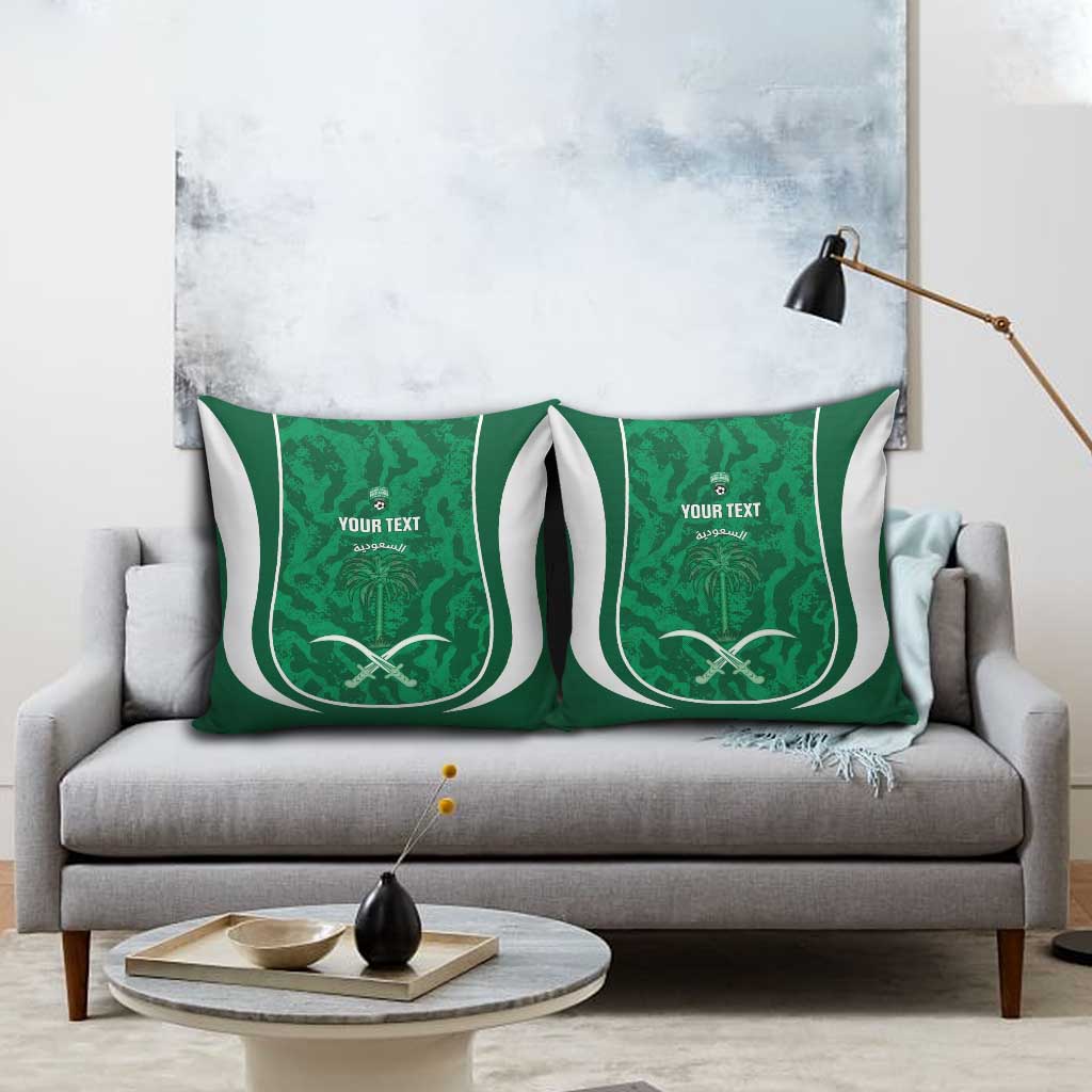 Custom Saudi Arabia Football Pillow Cover 2026 Come On Arabian Falcons - Wonder Print Shop