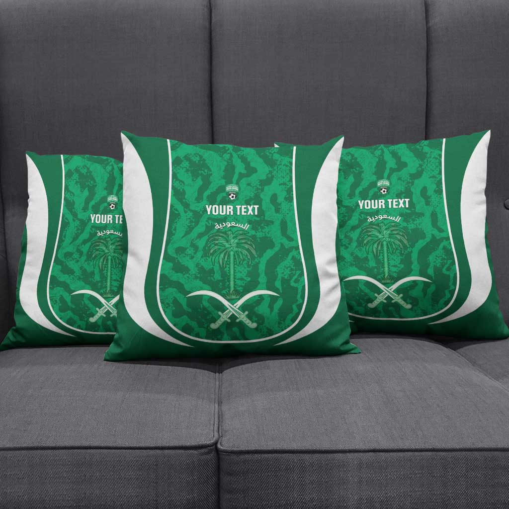 Custom Saudi Arabia Football Pillow Cover 2026 Come On Arabian Falcons - Wonder Print Shop