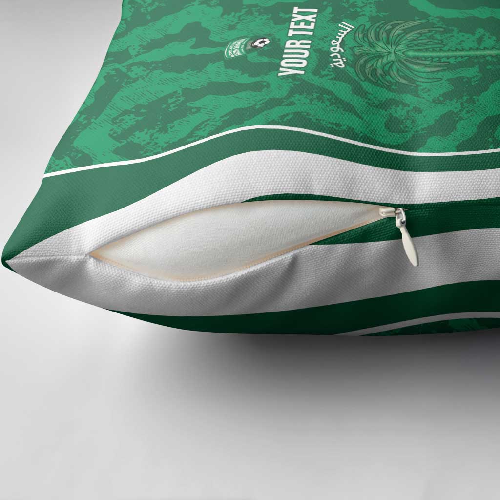 Custom Saudi Arabia Football Pillow Cover 2026 Come On Arabian Falcons - Wonder Print Shop