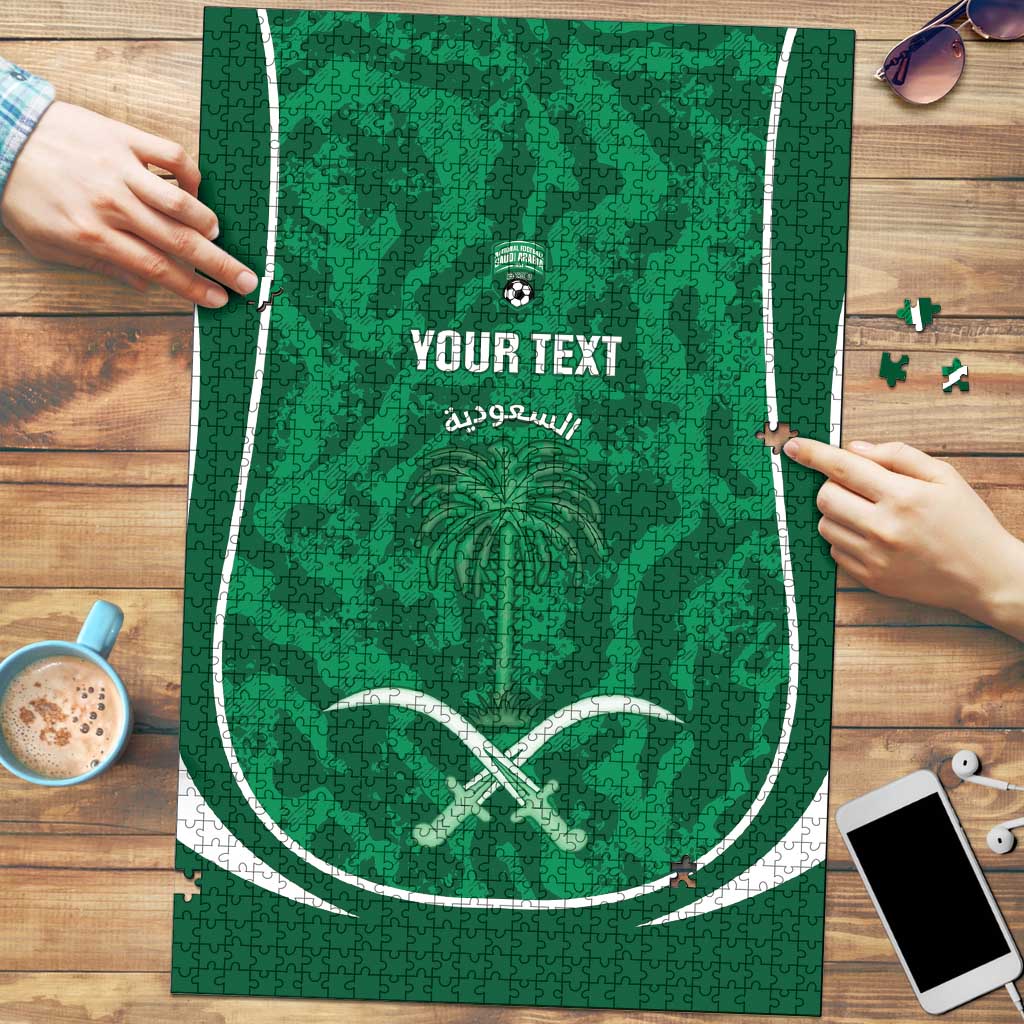 Custom Saudi Arabia Football Puzzle 2026 Come On Arabian Falcons - Wonder Print Shop