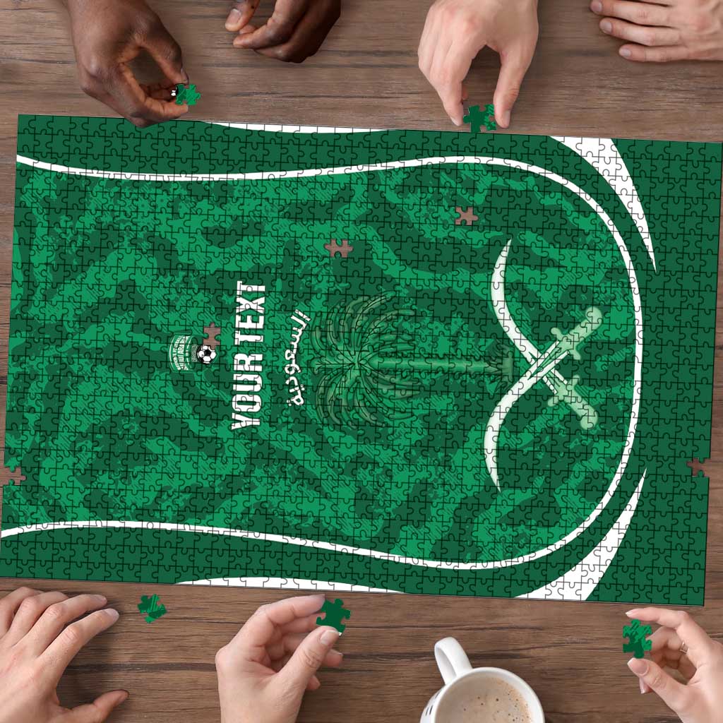 Custom Saudi Arabia Football Puzzle 2026 Come On Arabian Falcons - Wonder Print Shop
