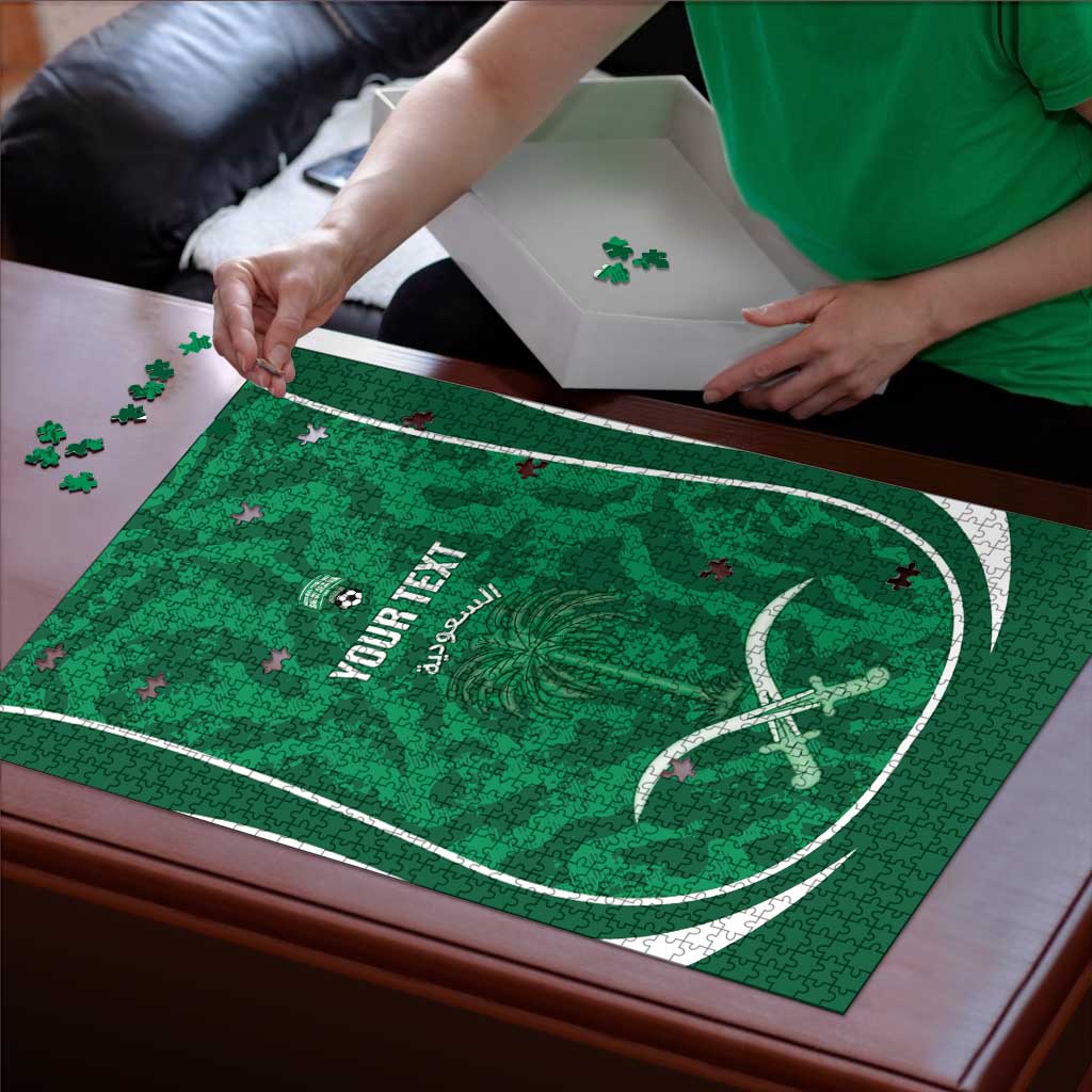Custom Saudi Arabia Football Puzzle 2026 Come On Arabian Falcons - Wonder Print Shop