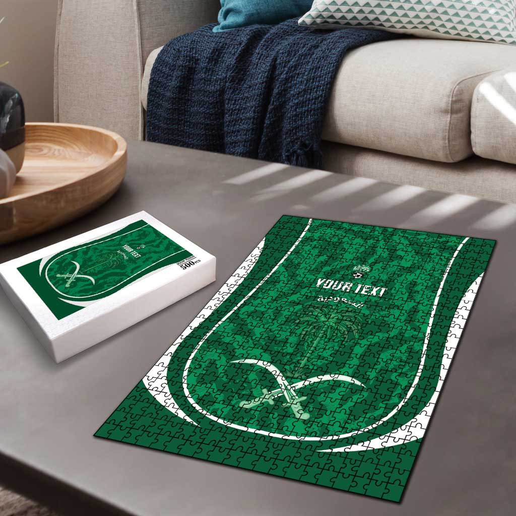 Custom Saudi Arabia Football Puzzle 2026 Come On Arabian Falcons - Wonder Print Shop