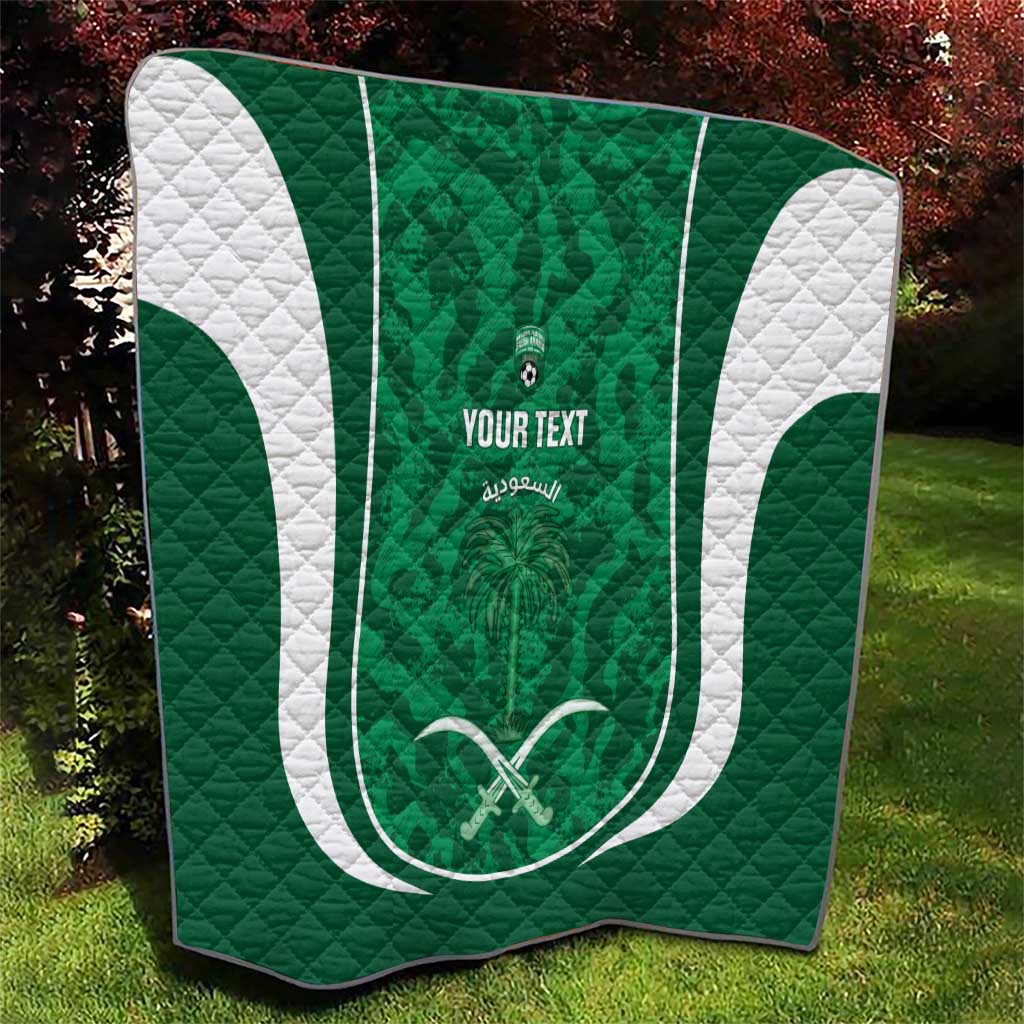 Custom Saudi Arabia Football Quilt 2026 Come On Arabian Falcons - Wonder Print Shop