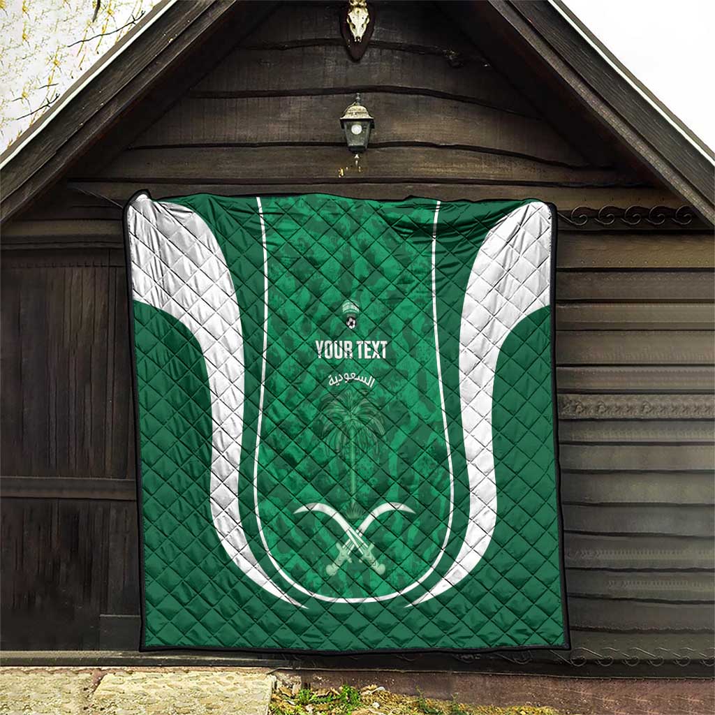 Custom Saudi Arabia Football Quilt 2026 Come On Arabian Falcons - Wonder Print Shop