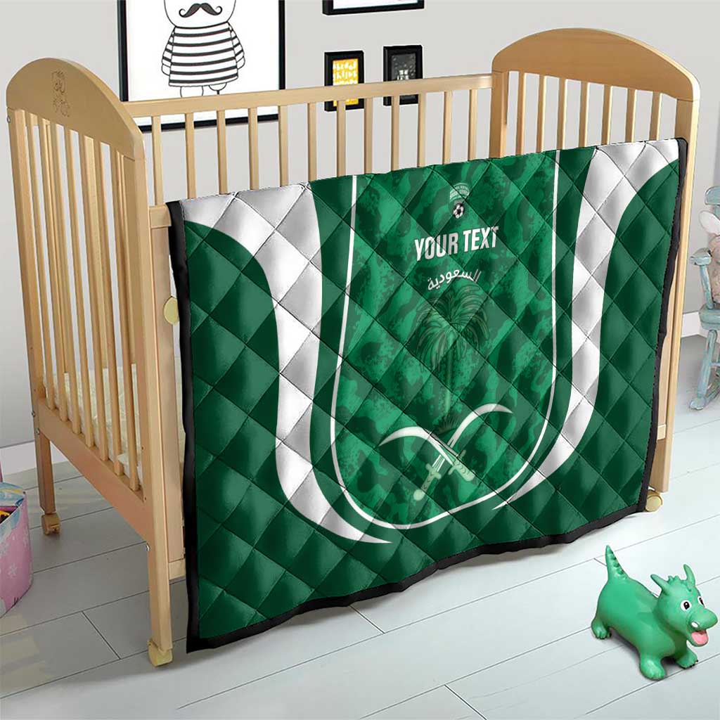 Custom Saudi Arabia Football Quilt 2026 Come On Arabian Falcons - Wonder Print Shop