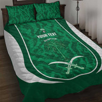 Custom Saudi Arabia Football Quilt Bed Set 2026 Come On Arabian Falcons - Wonder Print Shop