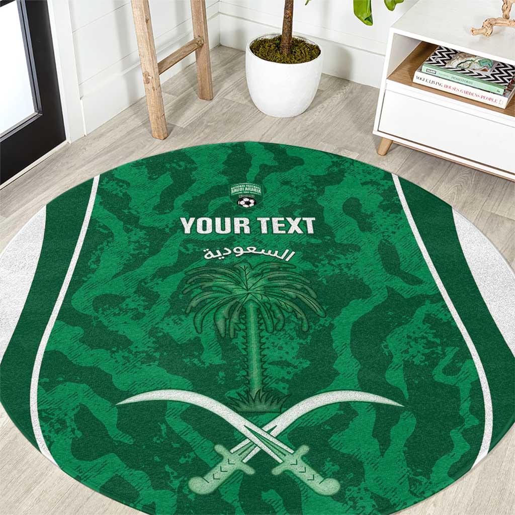Custom Saudi Arabia Football Round Carpet 2026 Come On Arabian Falcons - Wonder Print Shop