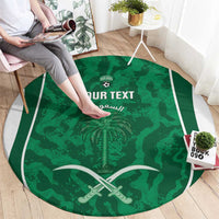 Custom Saudi Arabia Football Round Carpet 2026 Come On Arabian Falcons - Wonder Print Shop