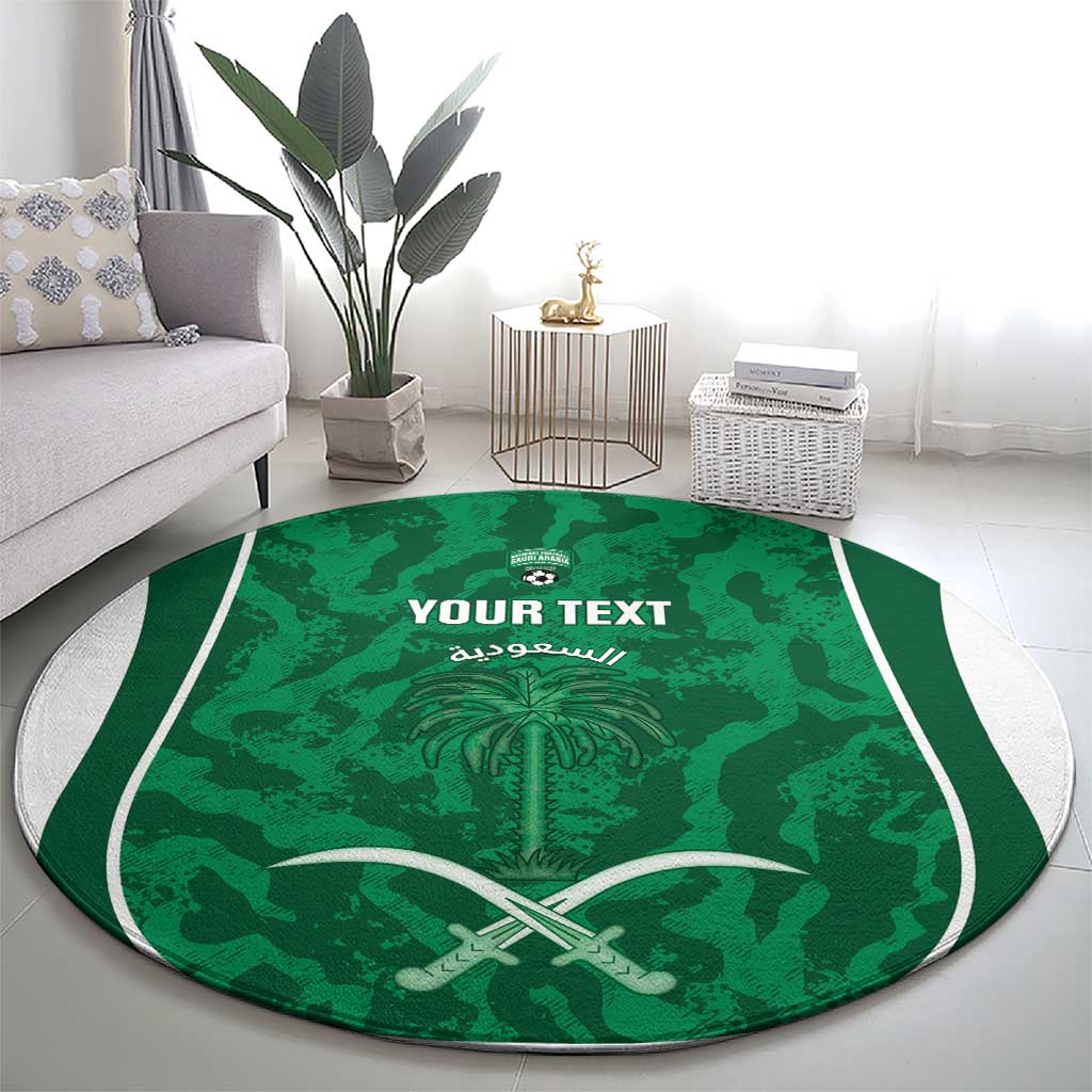Custom Saudi Arabia Football Round Carpet 2026 Come On Arabian Falcons - Wonder Print Shop