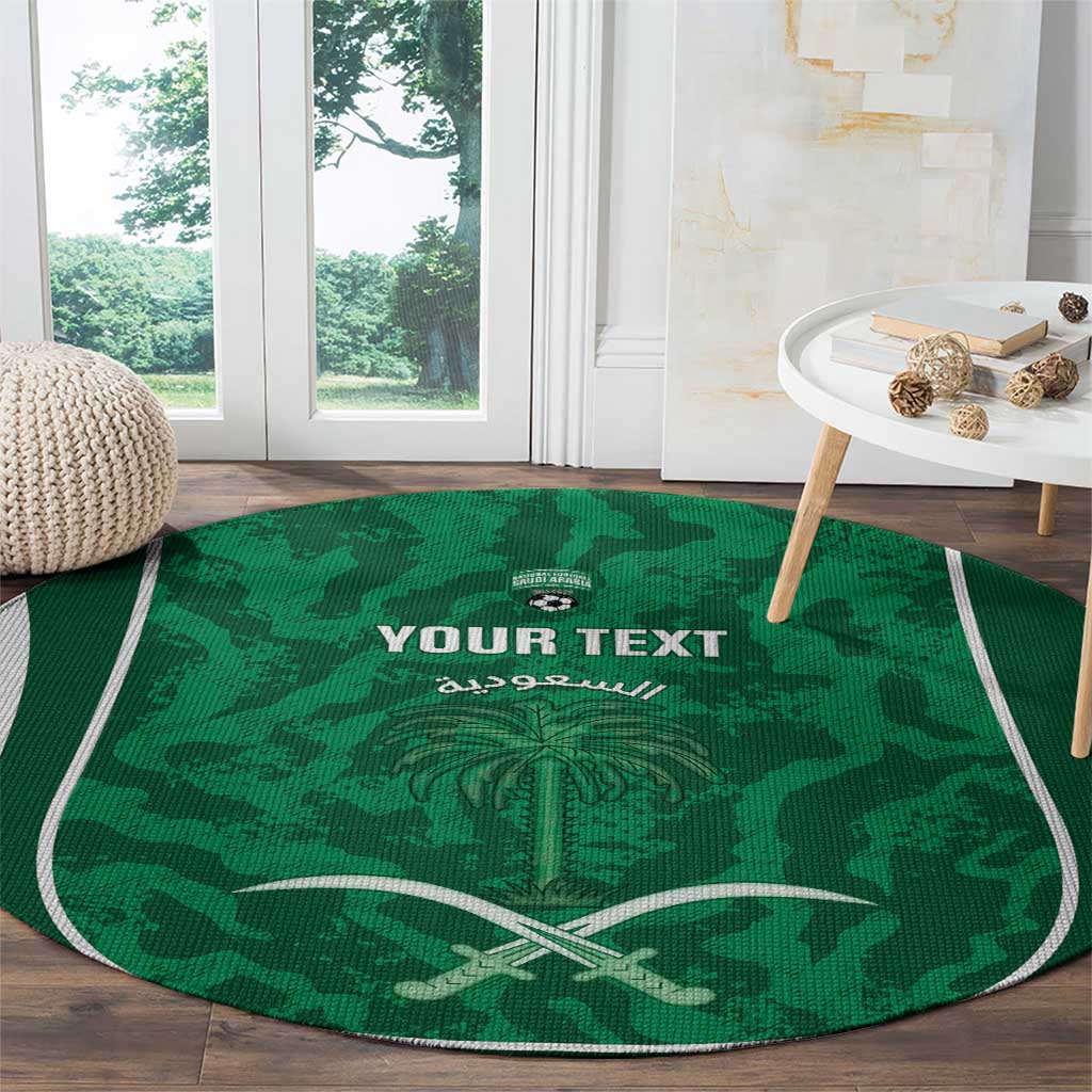 Custom Saudi Arabia Football Round Carpet 2026 Come On Arabian Falcons - Wonder Print Shop