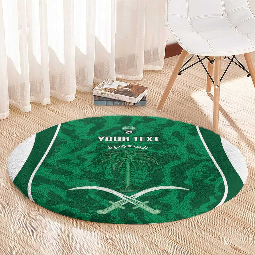 Custom Saudi Arabia Football Round Carpet 2026 Come On Arabian Falcons - Wonder Print Shop