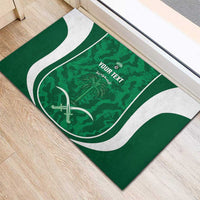 Custom Saudi Arabia Football Rubber Doormat 2026 Come On Arabian Falcons - Wonder Print Shop