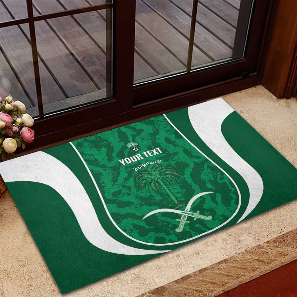 Custom Saudi Arabia Football Rubber Doormat 2026 Come On Arabian Falcons - Wonder Print Shop