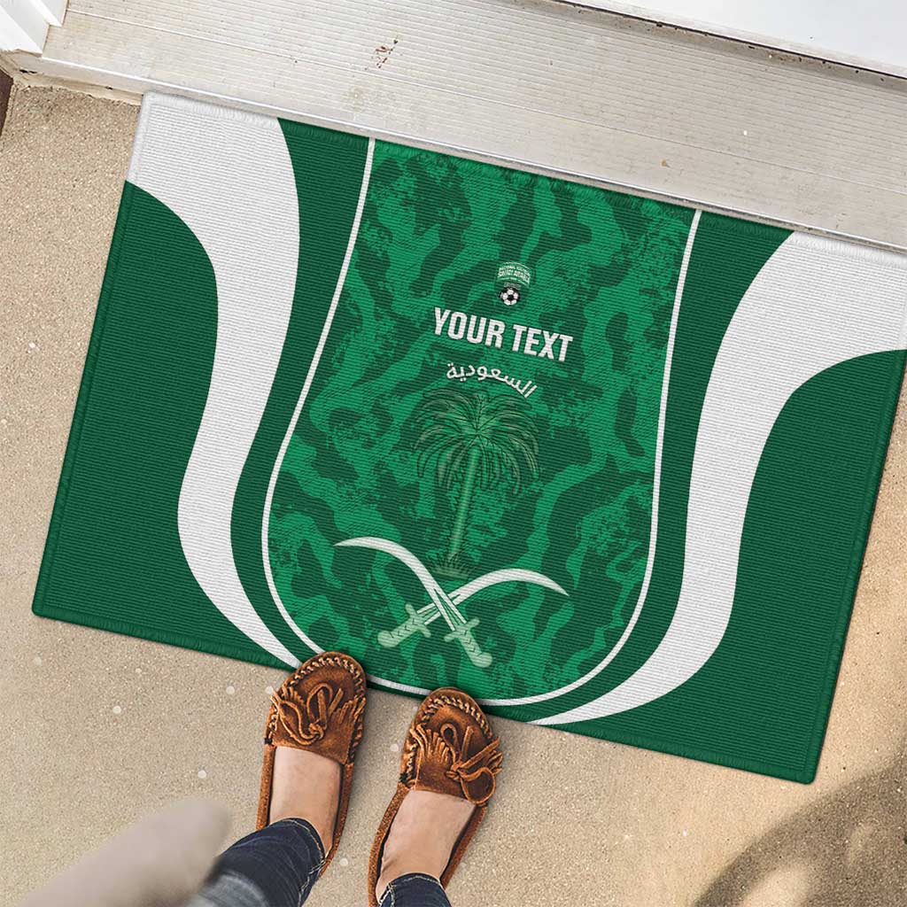 Custom Saudi Arabia Football Rubber Doormat 2026 Come On Arabian Falcons - Wonder Print Shop