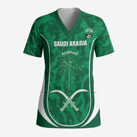 Custom Saudi Arabia Football Scrub Top 2026 Come On Arabian Falcons - Wonder Print Shop