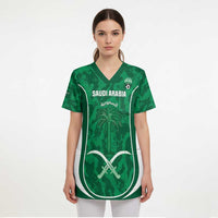 Custom Saudi Arabia Football Scrub Top 2026 Come On Arabian Falcons - Wonder Print Shop