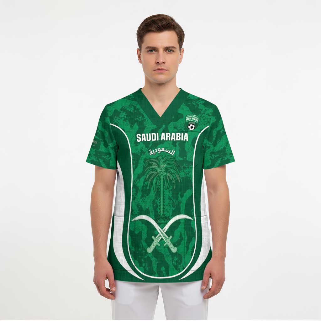 Custom Saudi Arabia Football Scrub Top 2026 Come On Arabian Falcons - Wonder Print Shop
