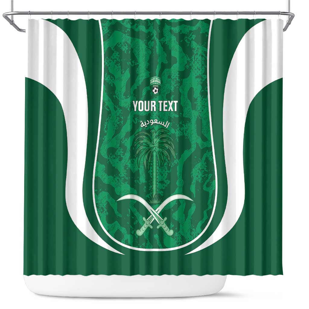 Custom Saudi Arabia Football Shower Curtain 2026 Come On Arabian Falcons - Wonder Print Shop
