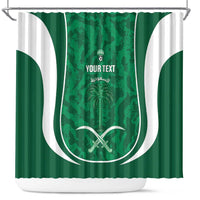 Custom Saudi Arabia Football Shower Curtain 2026 Come On Arabian Falcons - Wonder Print Shop