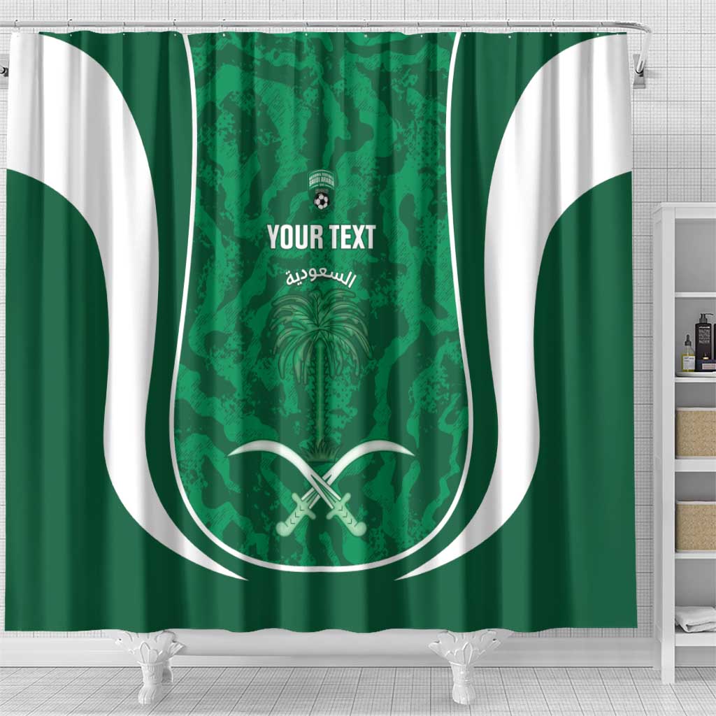 Custom Saudi Arabia Football Shower Curtain 2026 Come On Arabian Falcons - Wonder Print Shop