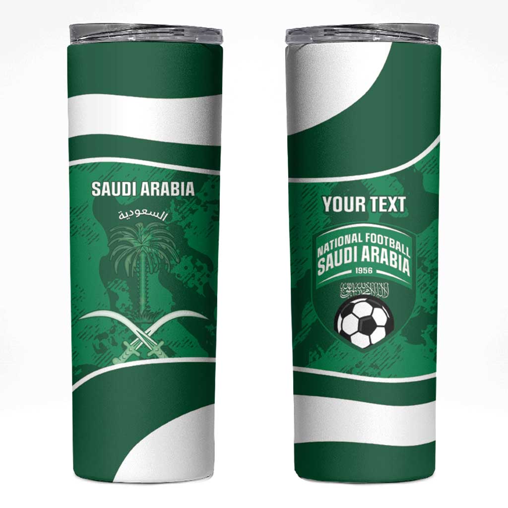 Custom Saudi Arabia Football Skinny Tumbler 2026 Come On Arabian Falcons - Wonder Print Shop