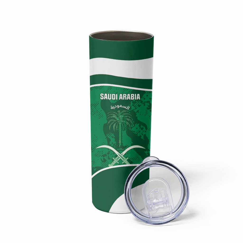 Custom Saudi Arabia Football Skinny Tumbler 2026 Come On Arabian Falcons - Wonder Print Shop