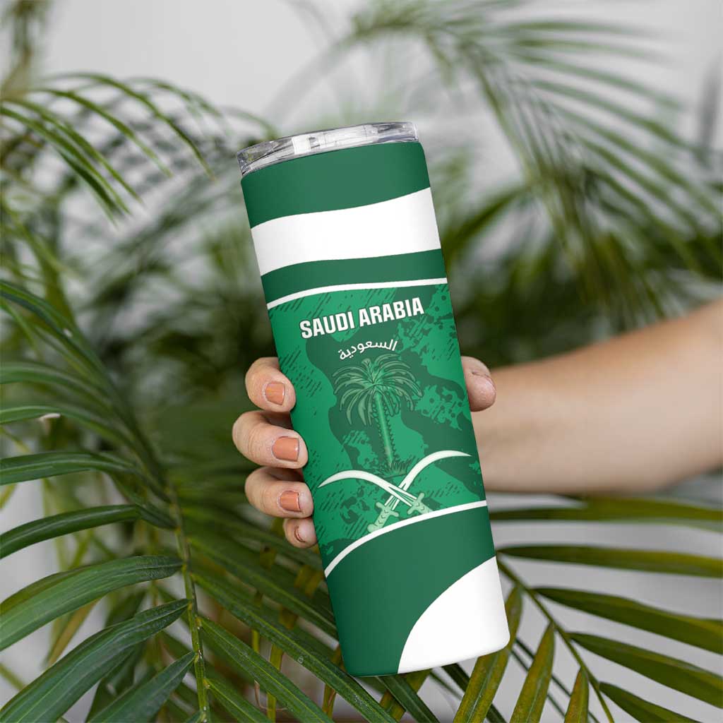 Custom Saudi Arabia Football Skinny Tumbler 2026 Come On Arabian Falcons - Wonder Print Shop