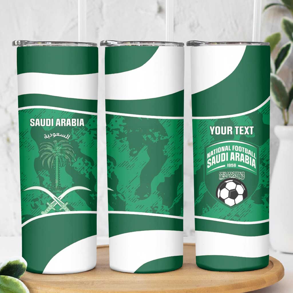 Custom Saudi Arabia Football Skinny Tumbler 2026 Come On Arabian Falcons - Wonder Print Shop