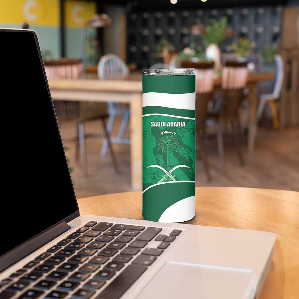 Custom Saudi Arabia Football Skinny Tumbler 2026 Come On Arabian Falcons - Wonder Print Shop