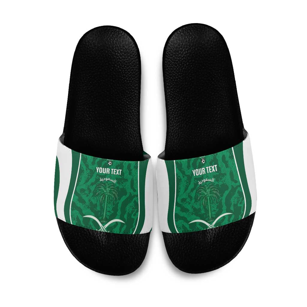 Custom Saudi Arabia Football Slide Sandals 2026 Come On Arabian Falcons - Wonder Print Shop