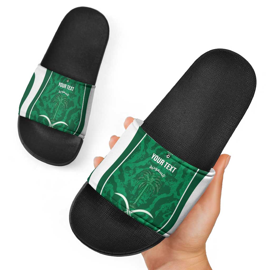 Custom Saudi Arabia Football Slide Sandals 2026 Come On Arabian Falcons - Wonder Print Shop