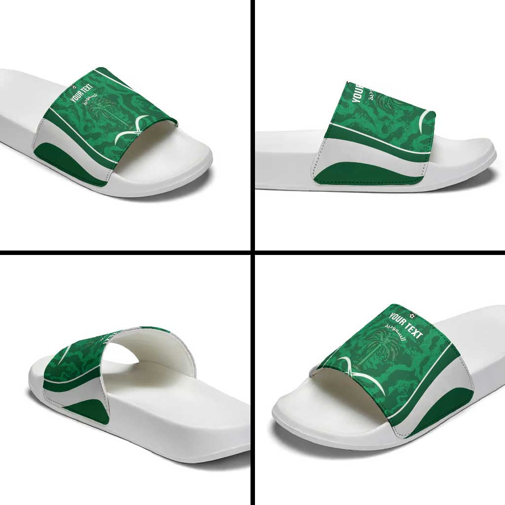 Custom Saudi Arabia Football Slide Sandals 2026 Come On Arabian Falcons - Wonder Print Shop