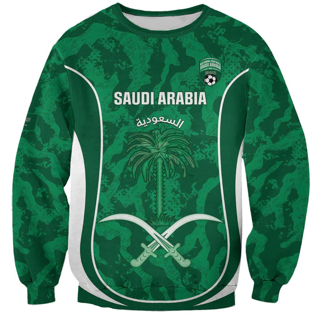 Custom Saudi Arabia Football Sweatshirt 2026 Come On Arabian Falcons - Wonder Print Shop