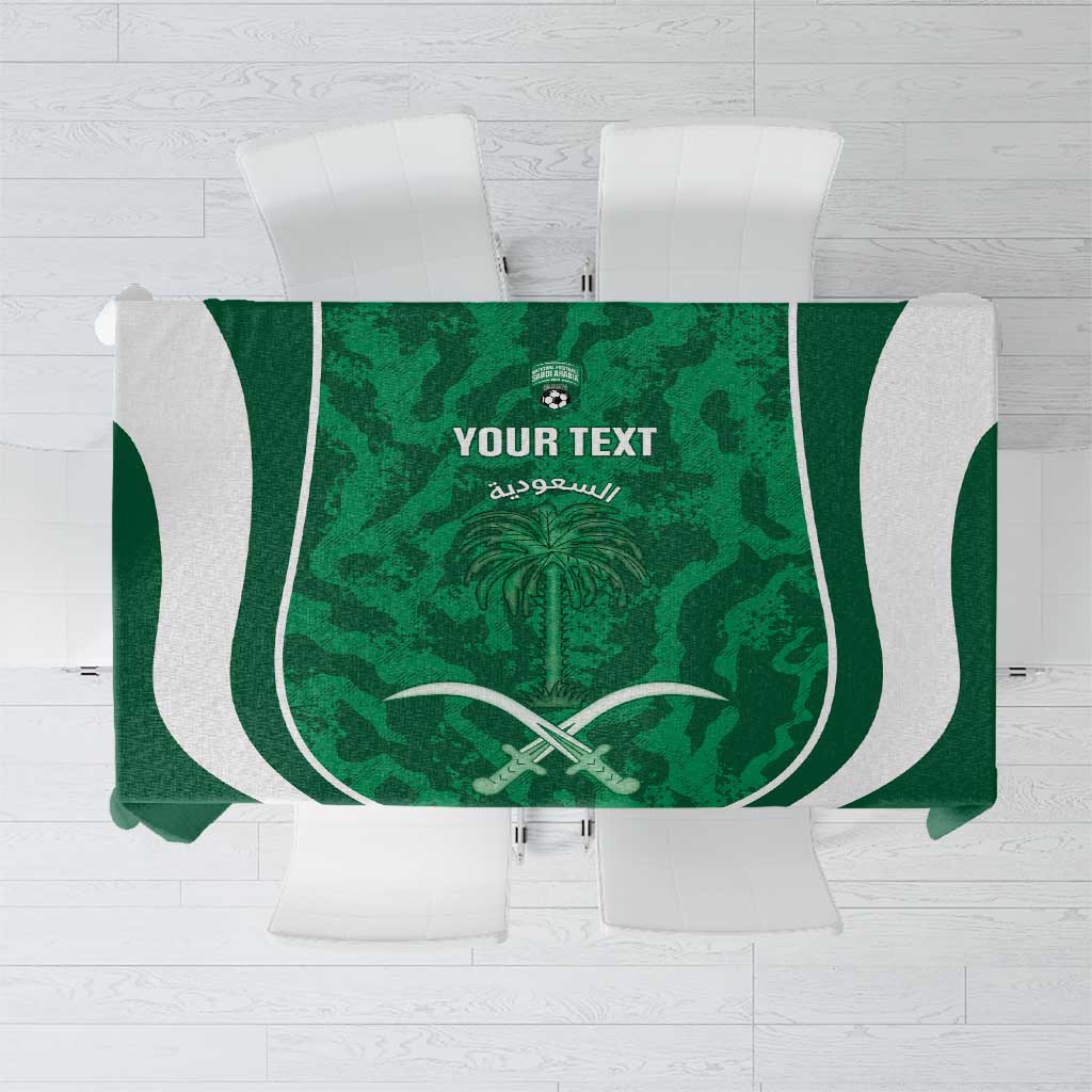 Custom Saudi Arabia Football Tablecloth 2026 Come On Arabian Falcons - Wonder Print Shop