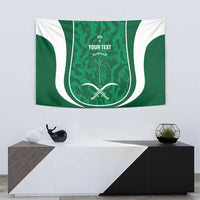 Custom Saudi Arabia Football Tapestry 2026 Come On Arabian Falcons - Wonder Print Shop