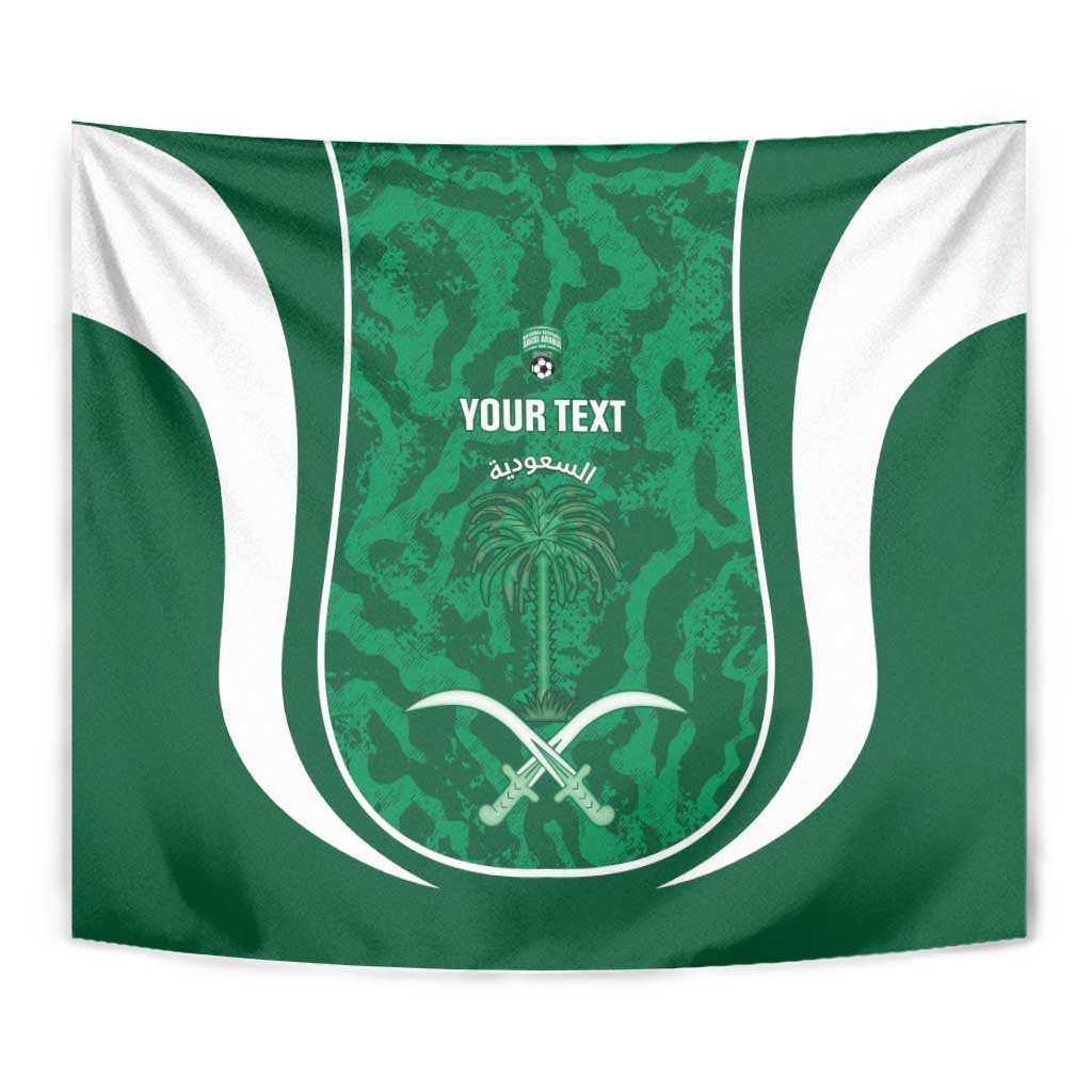 Custom Saudi Arabia Football Tapestry 2026 Come On Arabian Falcons - Wonder Print Shop