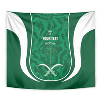 Custom Saudi Arabia Football Tapestry 2026 Come On Arabian Falcons - Wonder Print Shop