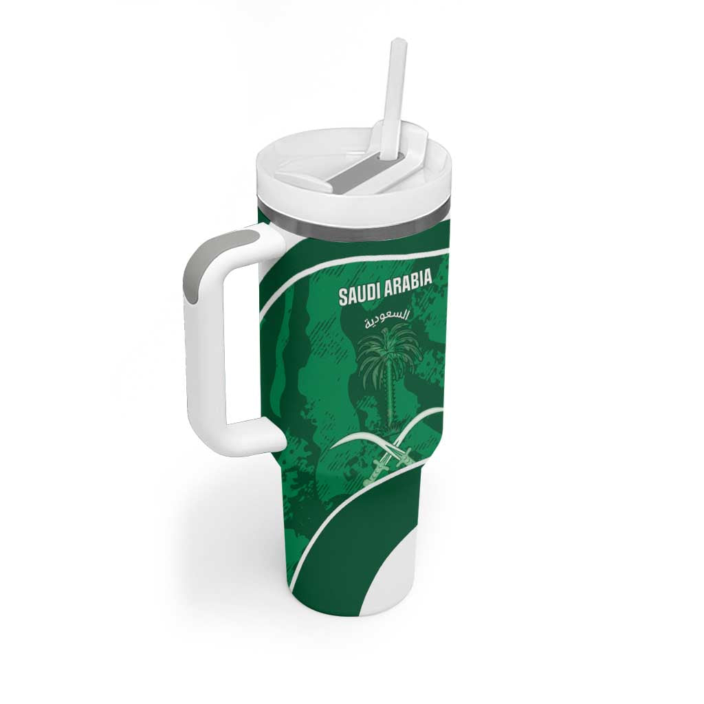 Custom Saudi Arabia Football Tumbler With Handle 2026 Come On Arabian Falcons - Wonder Print Shop