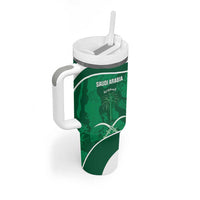 Custom Saudi Arabia Football Tumbler With Handle 2026 Come On Arabian Falcons - Wonder Print Shop