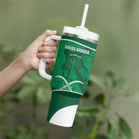 Custom Saudi Arabia Football Tumbler With Handle 2026 Come On Arabian Falcons - Wonder Print Shop