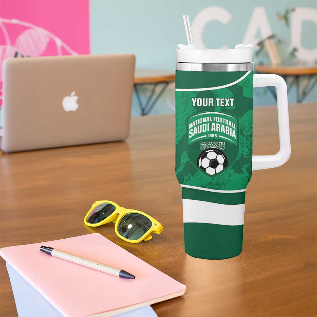 Custom Saudi Arabia Football Tumbler With Handle 2026 Come On Arabian Falcons - Wonder Print Shop