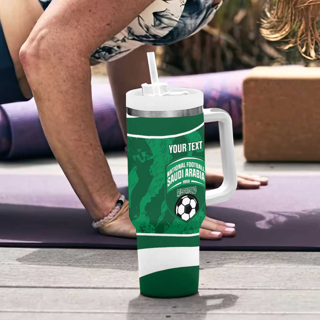 Custom Saudi Arabia Football Tumbler With Handle 2026 Come On Arabian Falcons - Wonder Print Shop
