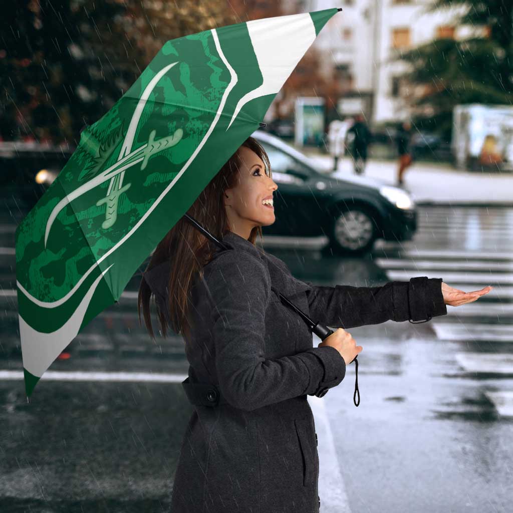 Custom Saudi Arabia Football Umbrella 2026 Come On Arabian Falcons - Wonder Print Shop