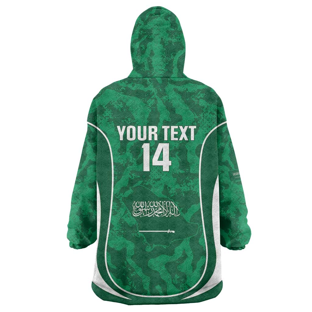 Custom Saudi Arabia Football Wearable Blanket Hoodie 2026 Come On Arabian Falcons - Wonder Print Shop