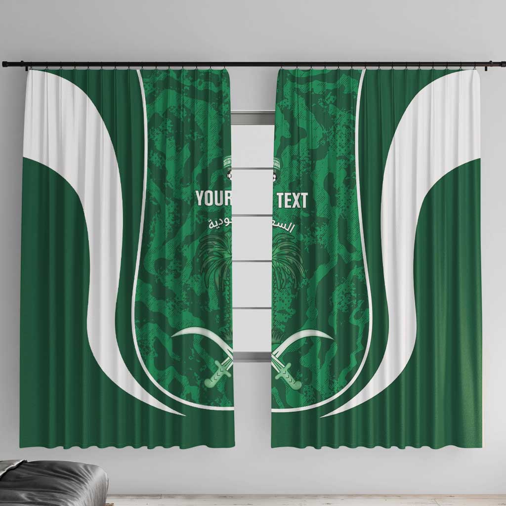 Custom Saudi Arabia Football Window Curtain 2026 Come On Arabian Falcons - Wonder Print Shop